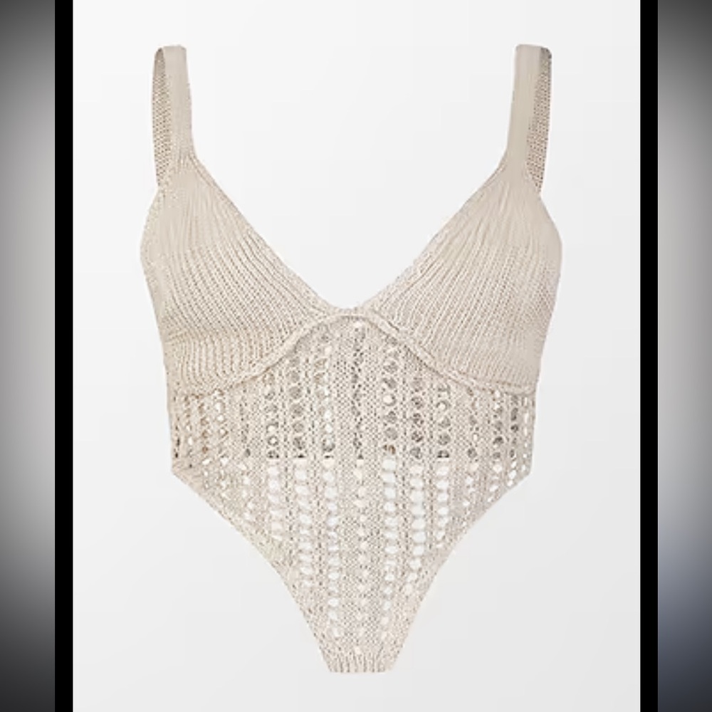 Cream Crochet Knit top